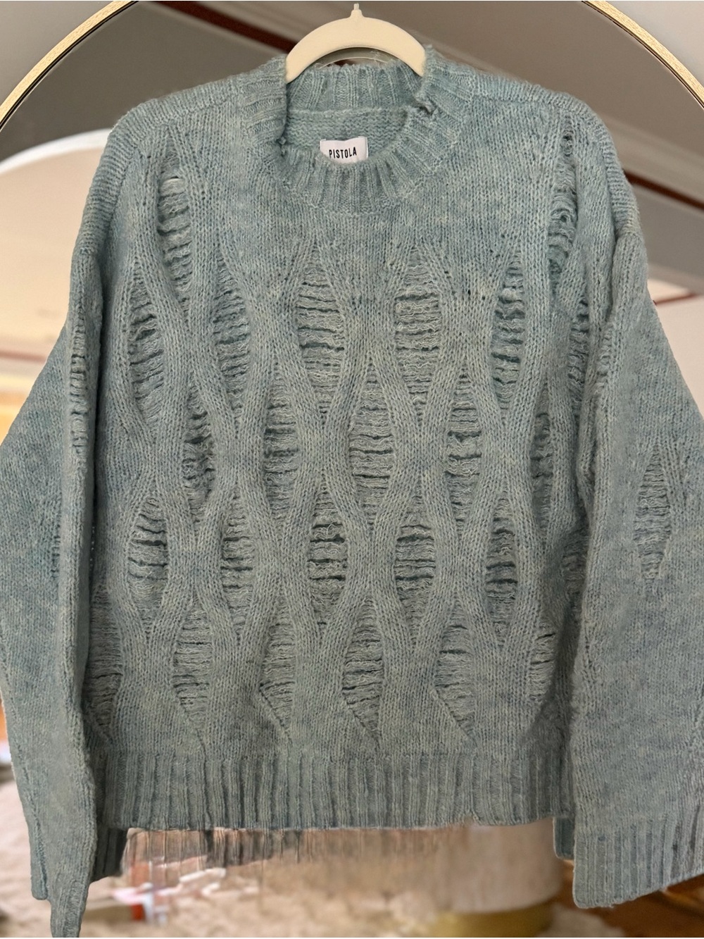 NWOT Pistol Cable Knit Oversized Crewneck Sweater ~ Size Small / Retail $187
